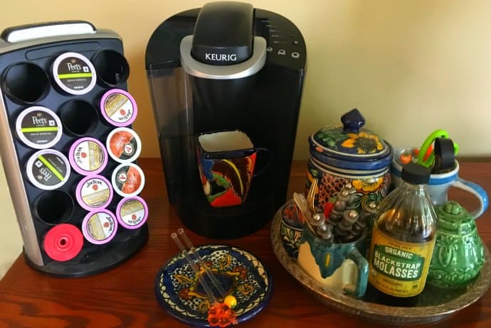 Traveler's perspective changes coffee set-up